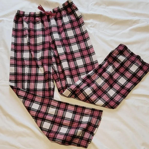 Pink flannel pants cheap